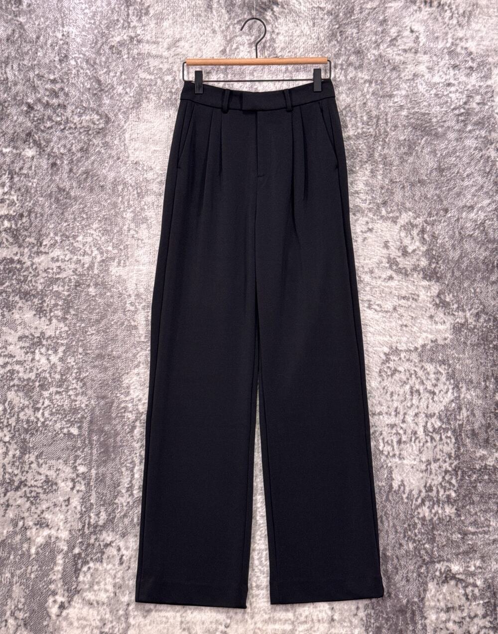 New Cuts Clothing Essential Pants 2 Womens Black Relaxed Pleated Trouser